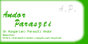 andor paraszti business card